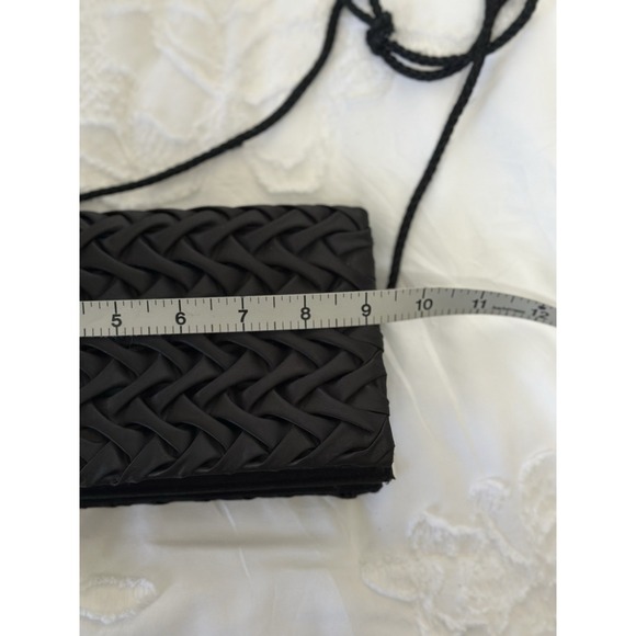 Vintage ADG Fashion Imports black satin woven  Clutch Evening Bag Strap - Picture 7 of 8